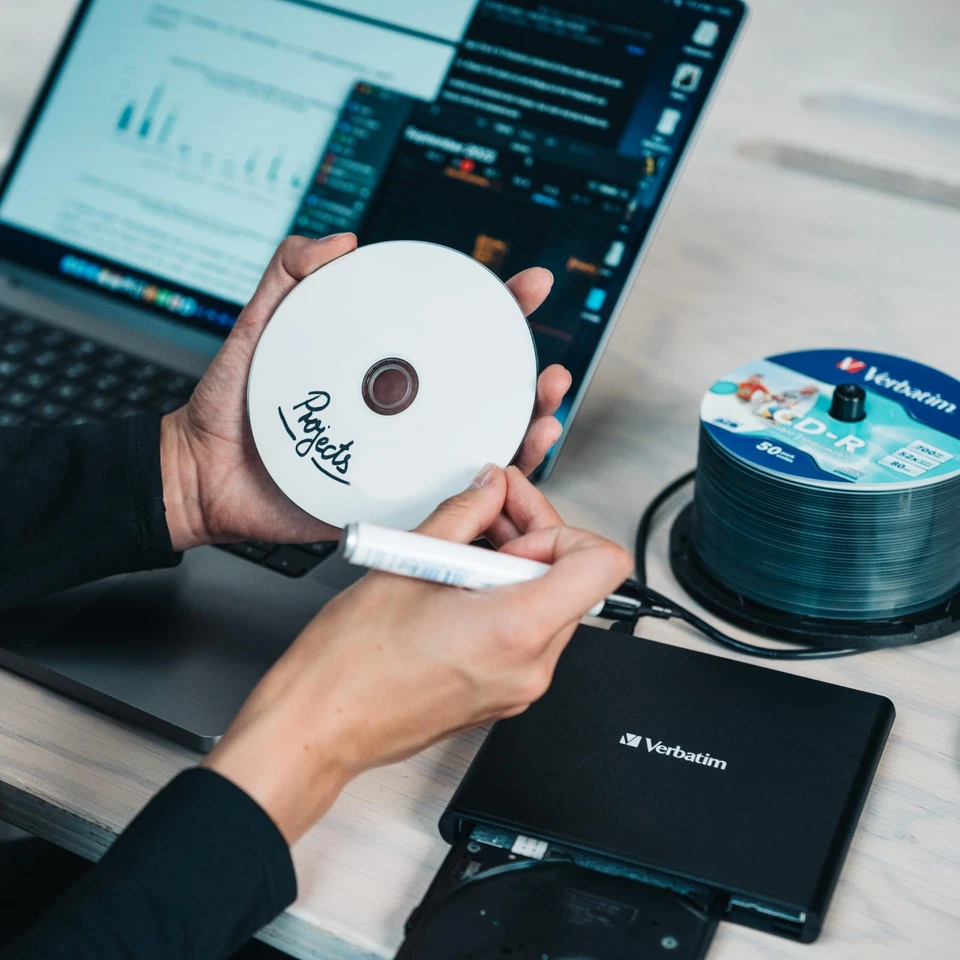 Unidad de CD externa portátil Verbatim 98938, CD/DVD portátil USB 2.0 +/- personal  Foto 4 de 4