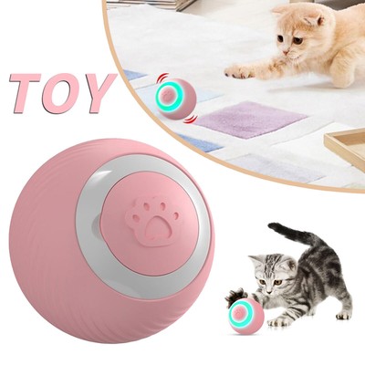 Automatic Rolling Electric Katze Ball Interactive Smart Training Spielzeug Rosa