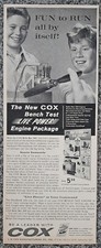 BANCO MOTORE A GAS COX 1963 VINTAGE PROVA PUBBLICITÀ