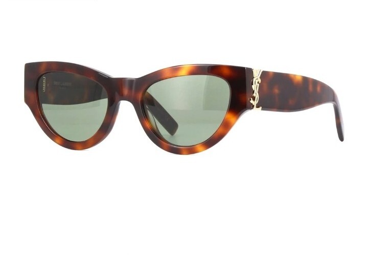Nuovi occhiali da sole SAINT LAURENT YSL M94 avana nero marrone verde oro occhi di gatto