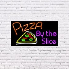 LED Pizza By Slice  Light-up Sign  31"W x 17"H x 2"D