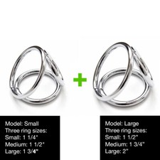Triple Cock Rings Metal Lock Ring Stainless Steel Penis Ring Delay Ejaculation
