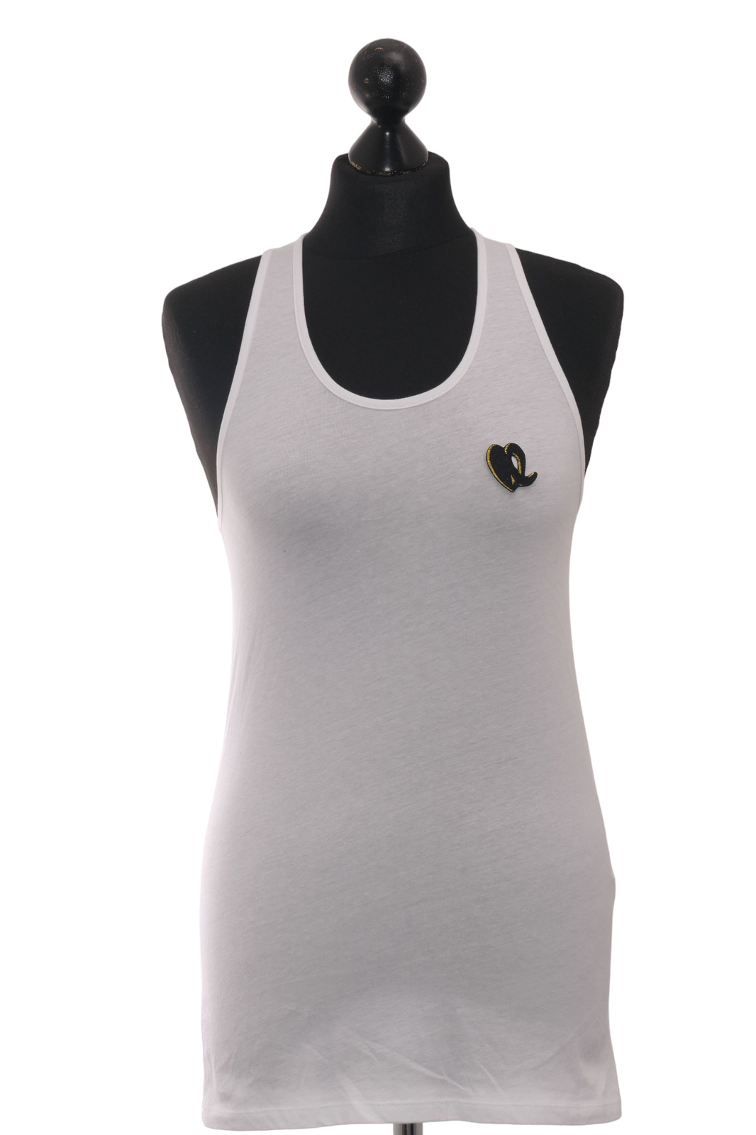 Lala Berlin Top Wali Heart Ladies Tank S White Crew Neck Sleeveless New