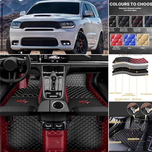 Carpets For Dodge Durango RT SRT Hellcat 2004-2024 Car Floor Mats Leather - Bild 5 von 34