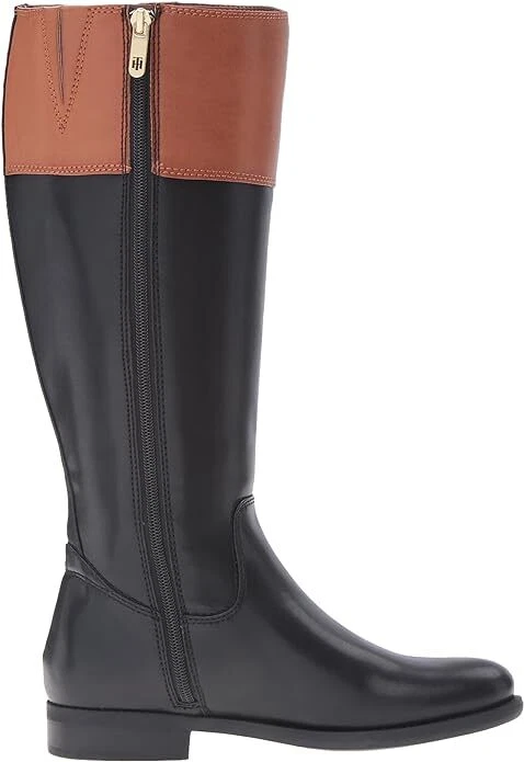 Tommy Hilfiger Women's Shano Classic Riding Boot Full Zip Wide Calf Black Brown - Image 2 of 4