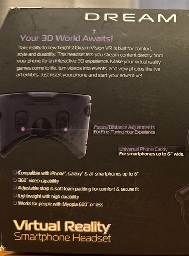 Tzumi Dream Vision Virtual Reality Smartphone Headset New - Afbeelding 7 van 9