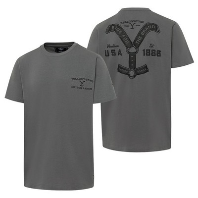 Stars&Stripes Western T-Shirt YELLOWSTONE Dutton Ranch »Ride for the Brand« Grau