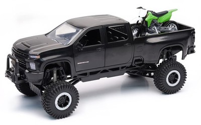 New-Ray X-Treme Adventure Chevrolet 3500 HD Off Road with Dirt Bike Playset