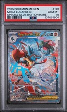 2025 POKEMON MEG EN-MEGA EVOLUTION #179 MEGA LUCARIO EX PSA 10