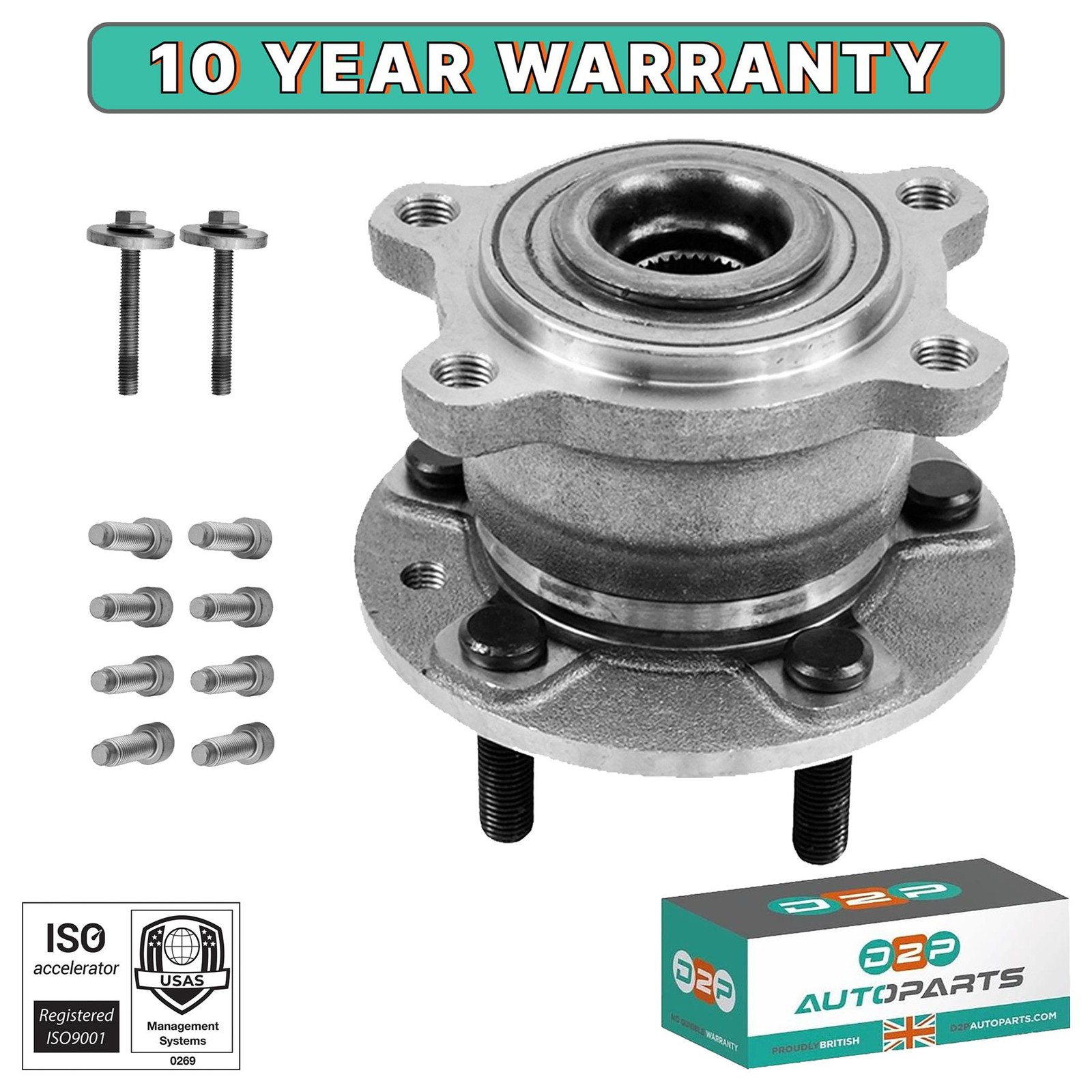 REAR WHEEL BEARING HUB FOR FORD KUGA MK1 2.0 2.5 4X4 2008-2012 1538604
