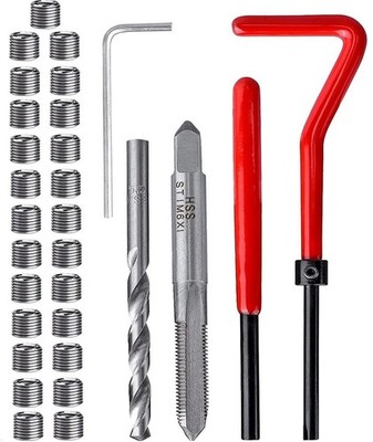 Fixinus 30 Piece M6 x 1.0mm Thread Repair Insert Kit, Stainless x 1.0 