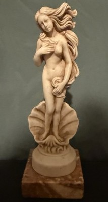 Vintage Sculputure Sea Shell Statue By Lorenfa Italy Marble Base 7''