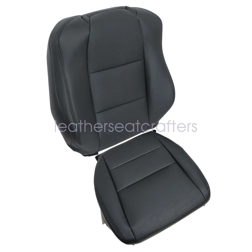 Passenger Side Bottom & Top PERF Leather Seat Cover For 2004-2008 Acura TL Black Foto 2 de 4