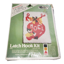 Vintage Christmas Elf NOEL Latch Hook Rug 24 Holiday Latch Hook Kit