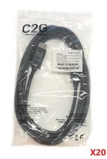 Lot of 20 NEW C2G 54402 DisplayPort 1.2 Cables w/ Latching Connectors 10FT