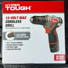 Hyper Tough 12V Max Cordless Drill 3/8-Inch Keyless Chuck LED Light 99303 NWT