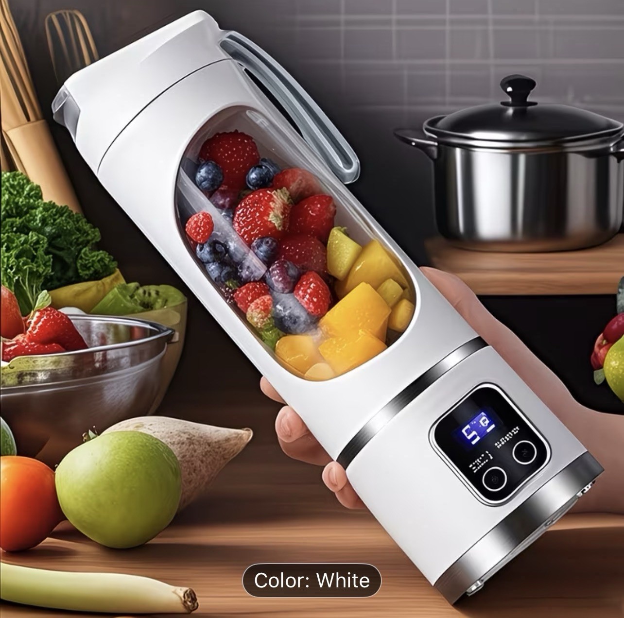 Portable USB Rechargeable Mini Blender & Juicer - 3 Modes, D