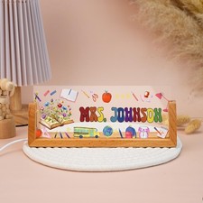Personalized Teacher Desk Name Plate, LED Back to School Gift for Her
