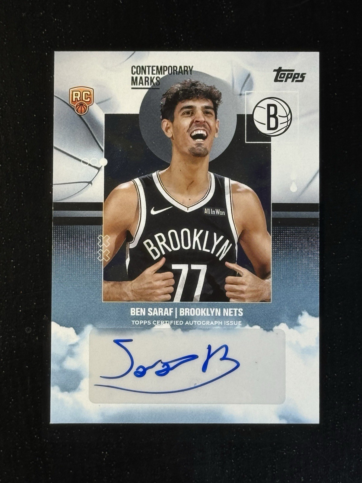 2025-26 Topps Ben Saraf Contemporary Marks RC Rookie Auto Autograph #CM-BS Nets