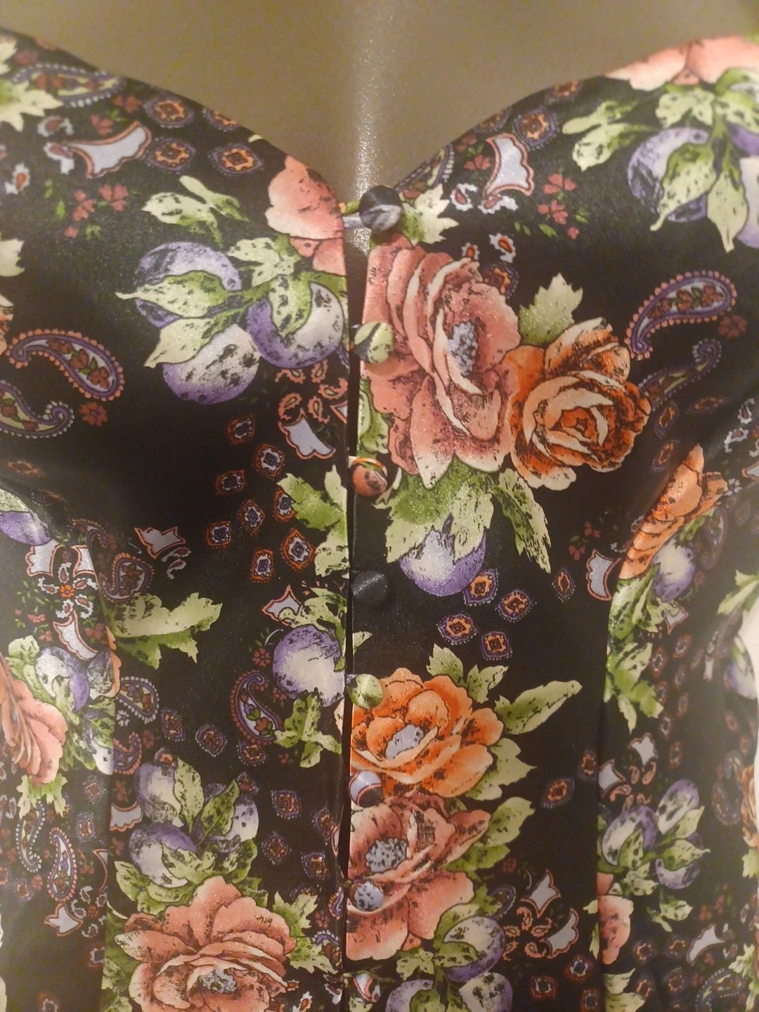 UNDERCOVER Camicia da notte Victorias Secret vintage anni 90 floreale slip dress piccola nera con bottoni