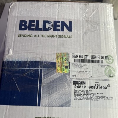 Belden 9451P  008U1000  1000ft gray cable 