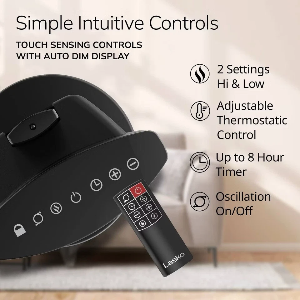 Lasko Ceramic Pedestal Heater with Remote Control: 1500W - Image 4 of 4