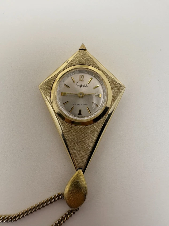 Винтажные механические подвесные часы Sheffield - уникальные - ходовые - только с ручным заводом - Изображение 3 из 4