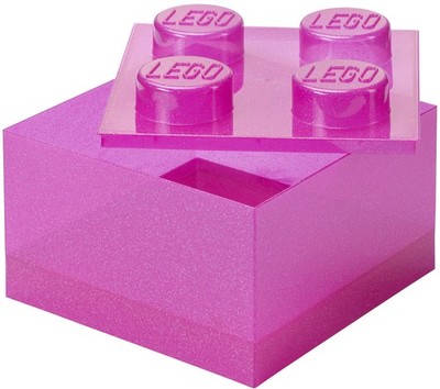 LEGO Aufbewahrungsstein STORAGE BRICK 4 GLITTER hellviolett