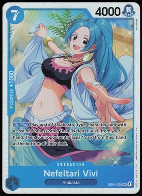 One Piece The Azure Sea's Seven Nefeltari Vivi Super Rare EB04-025 NM english