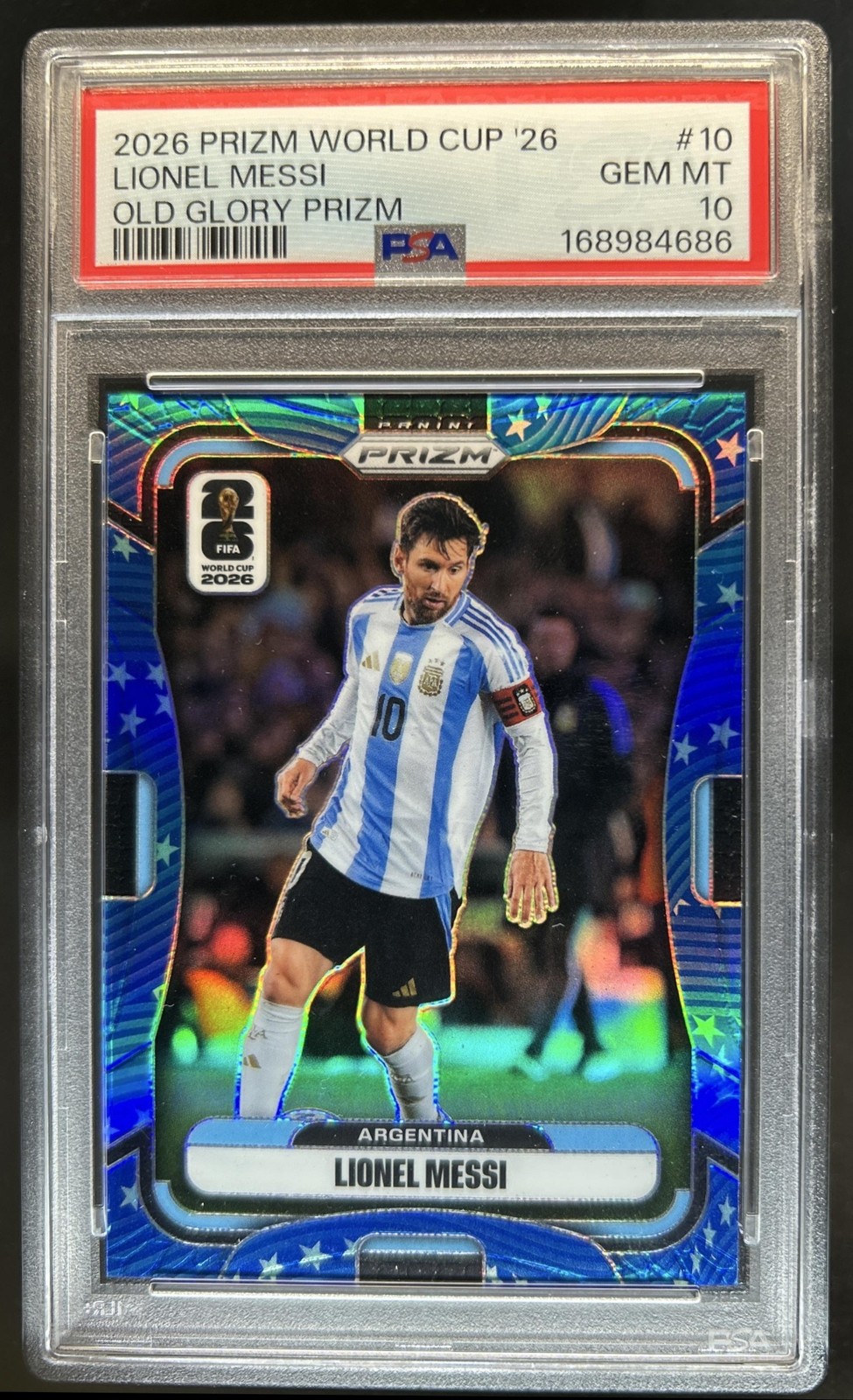 2026 Panini Prizm World Cup Lionel Messi Old Glory #/94 Argentina PSA 10