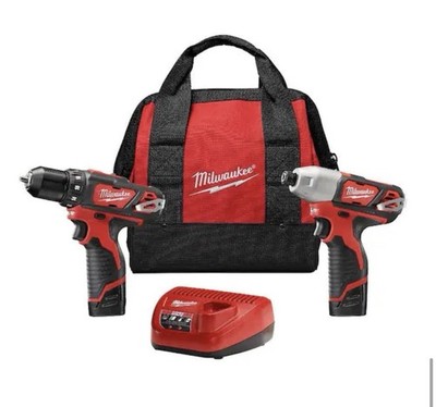 Milwaukee M12 12V Lithium-Ion Cordless Drill Driver/Impact Driver Combo Kit