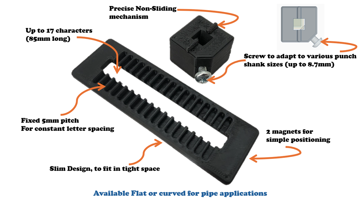 Jig for straight Letter number Stamp - Punch Aligner Frame Guide