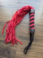 BDSM Suede Flogger - Spanking Fetish Gear for BDSM Enthusiasts - Red
