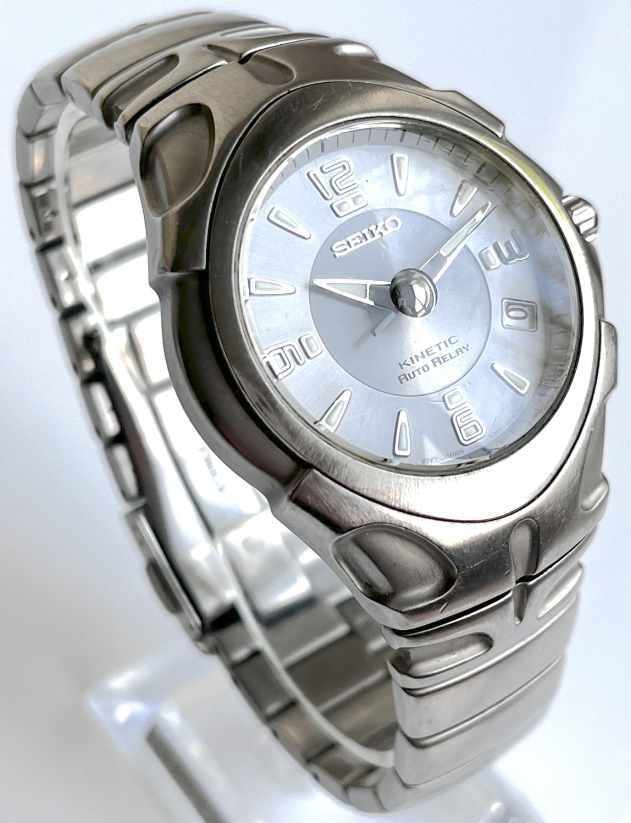 Vintage Seiko Kinetic Auto Relay Gents Wristwatch Japan Rare image 4