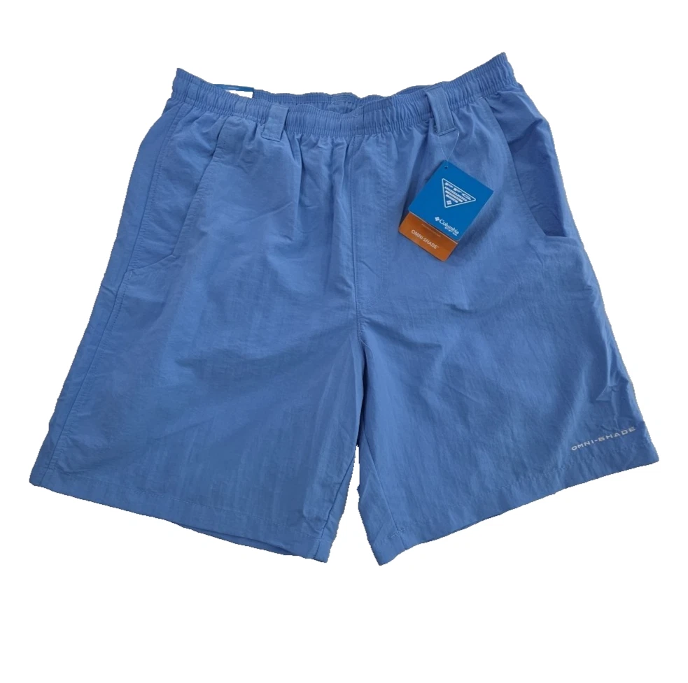 Columbia Omni-Shade PFG Nylon Fishing Shorts Mens Size S Blue NWT 8" Inseam