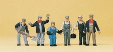 Preiser 10453 HO Scale United States Railroad Transition-Era Train Crew (6)