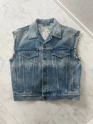 USED GUCCI FRINGED DENIM VEST, SIZE 44 VERYGOOD - Image 1 of 4