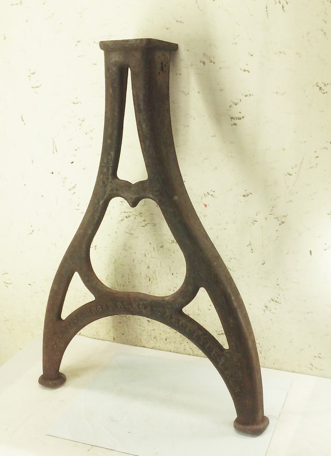 Vtg Antique Prentice Bros Lathe cast iron leg stand base industrial steampunk