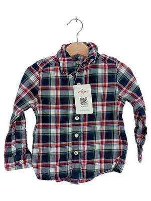 OshKosh B'gosh Kinder Freizeithemd kariert Gr. 92 Mehrfarbig Baumwolle