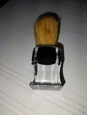 4" Clear Acrylic Black Square Bottom Nylon Shaving Brush