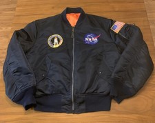 Alpha Industries MA-1 NASA Flight Jacket Mens L Bomber USA MILJ82790J USAF