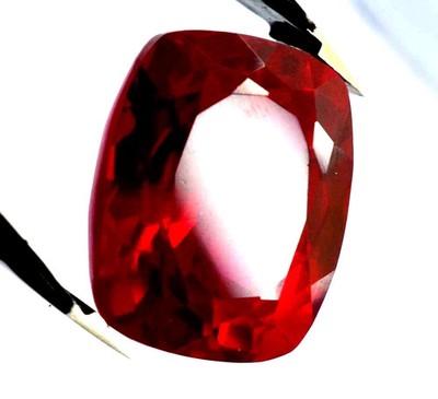 22.08 Ct GIE Certified Natural Mozambique Red Ruby Cushion Cut Loose Gemstone