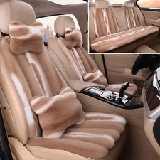Faux Sheepskin Fur Car Seat Cover Full Set Fluffy Cute Brown Car Seat Covers... Faux Sheepskin Fur Car Seat Cover Full Set Fluffy Cute Brown Car Seat Covers...