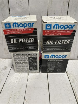 4 New Mopar 5281090 Engine Oil Filter OEM MO-090 5281090AB Chrysler Jeep Dodge