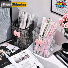 Desktop Pen Holder Two Colors 4.13 2.95 2.95in Clear Acrylic Desktop Organizer
