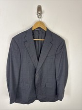 Canali 42R Blazer Gray Italy 100 Wool Sport Coat Windowpane Jacket Dmg Button