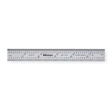 Mitutoyo 182-101 Steel Rule, Rigid, 6X3/4 In, 8/16/32/64Ths
