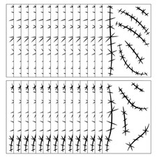 30 Sheets Halloween Stitches Tattoo Stickers Fake Scar Temporary Tattoos