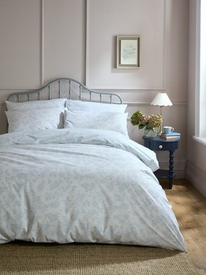 Laura Ashley Flieder Hell Seaspray 200 Fadenzahl Bettwäscheset King Size Brandneu