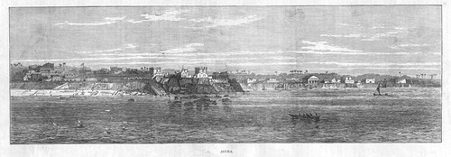 GHANA View of Accra - Antique Print 1873